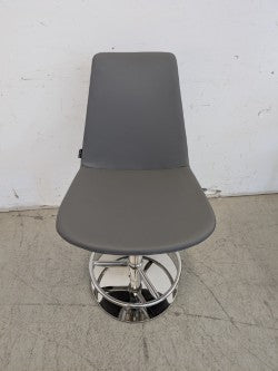 Leather Bar Stool - Grey