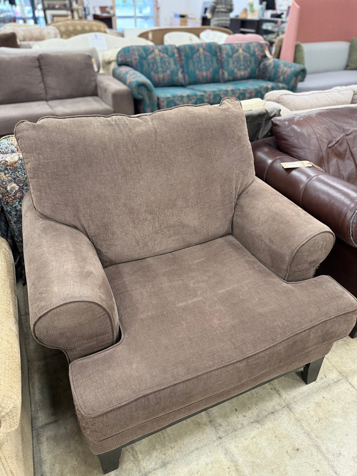 Dark Brown Fabric Armchair