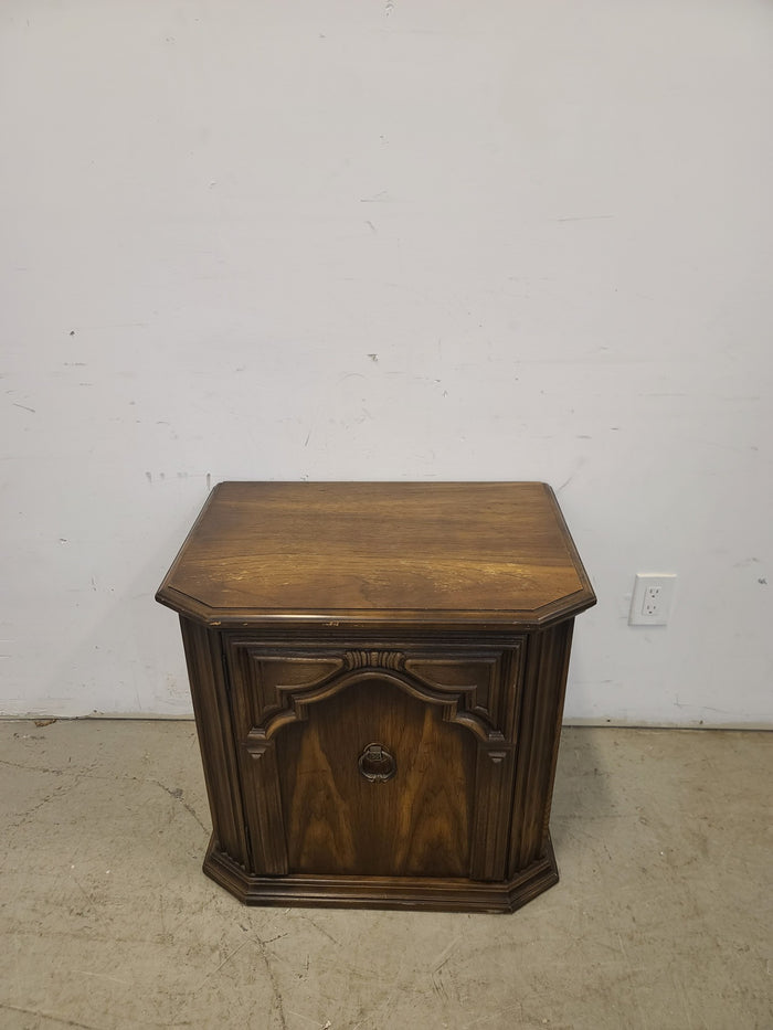 Vintage Traditional warm Brown Solid wood bedside Table #MR6