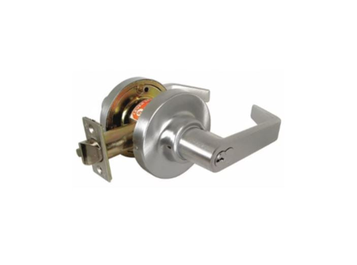 Marks 195RF/26D-F21 Storeroom Lever Lock – Medeco LFIC Prep, Satin Chrome, Grade 1