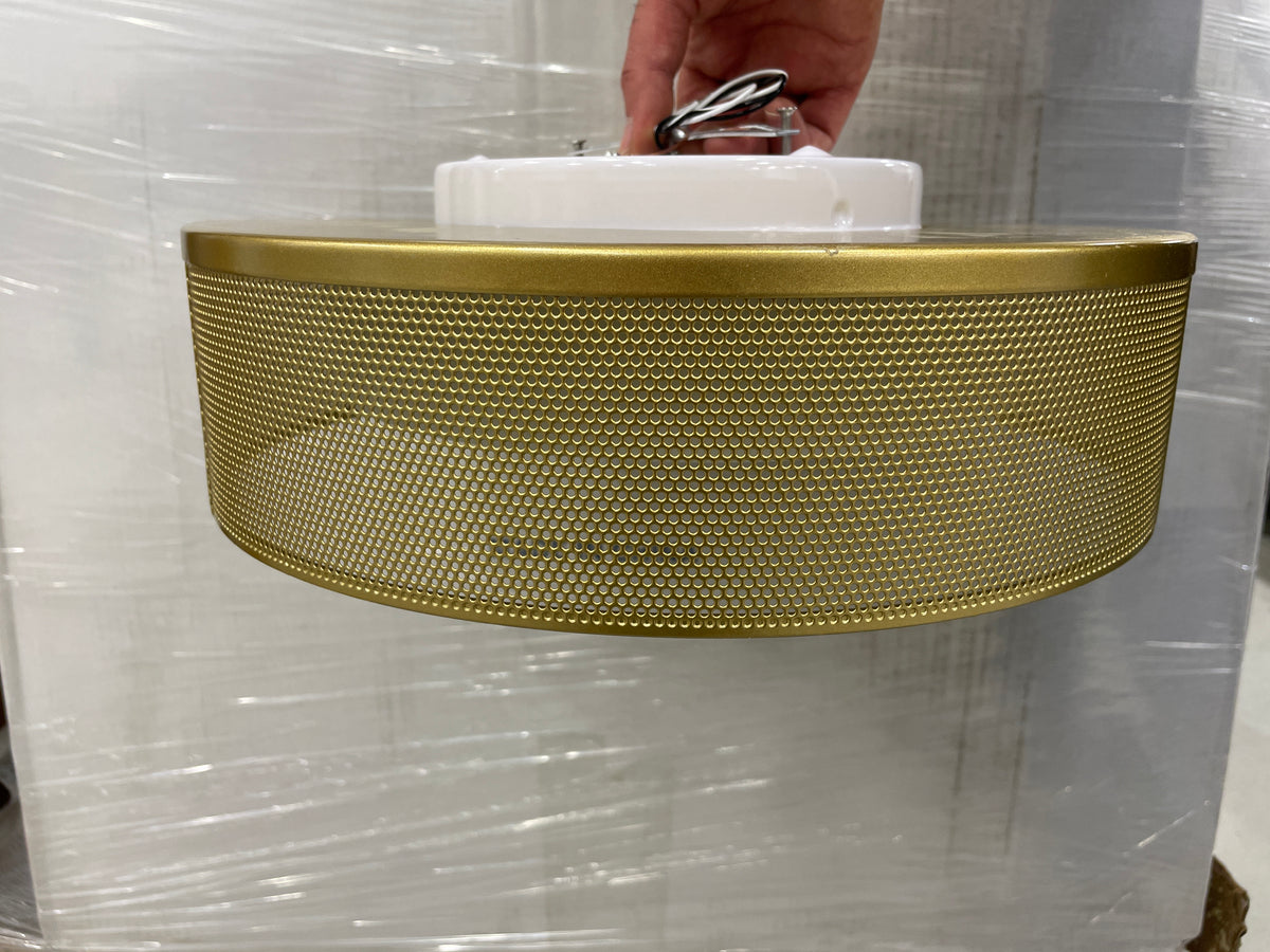 Brass Mesh Semiflush Ceiling Lamp