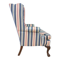 Pastel Striped Wing-back Armchair
