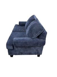 Blue Upholstered Fabric Loveseat