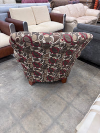 Beige and Red Patterned Armchair