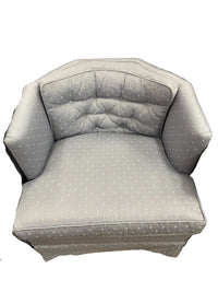 Light Blue Polka Dot Tufted Accent Chair