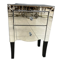 Mirrored 2-Drawer Nightstand