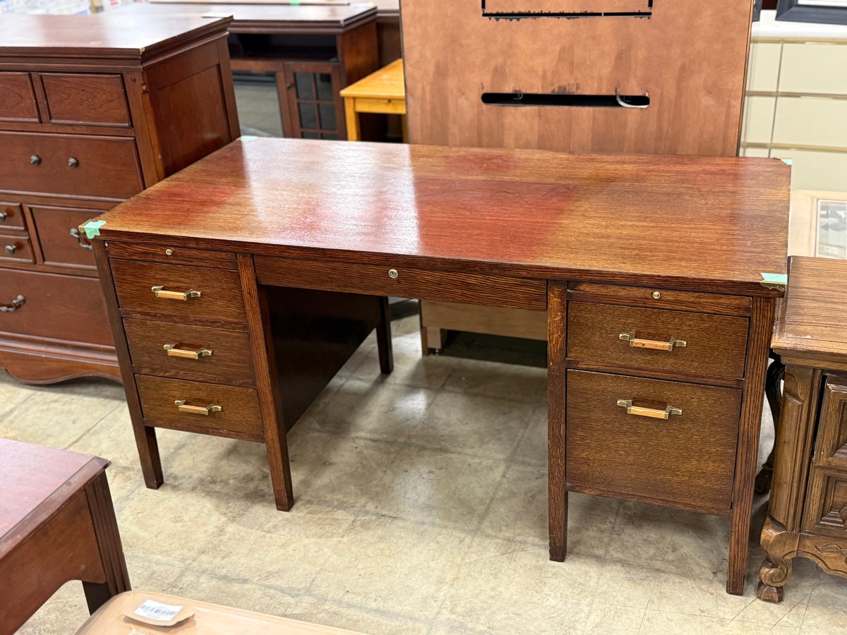 Small Brown Wooden Office Desk