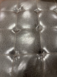 Brown Leather Square Ottoman