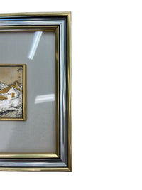Silver and Gold Embossed Metal Bas-Relief Landscape Wall Art