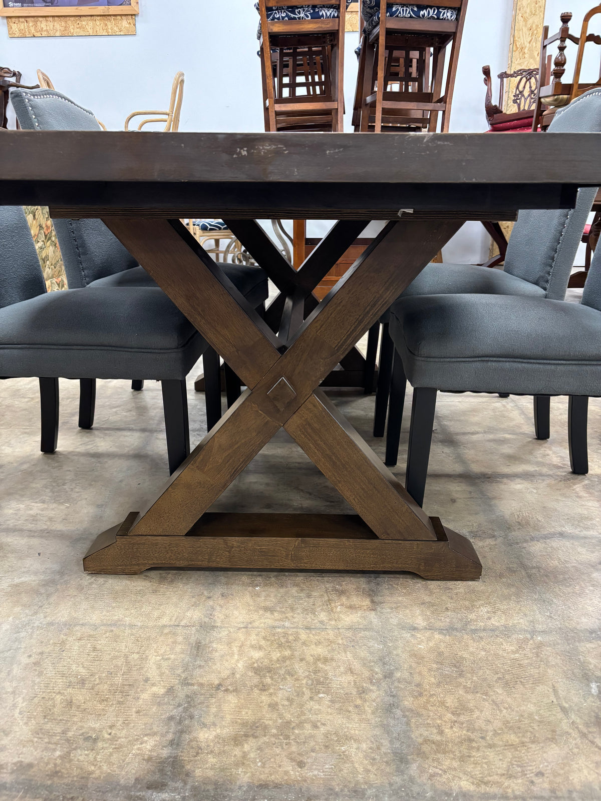 Dark Brown Wood Extendable Dining Table with 4 Chairs