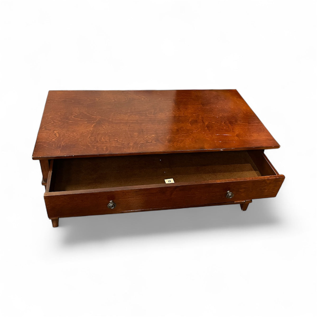 Wooden Coffee Table With Drawer & Lower Shelf