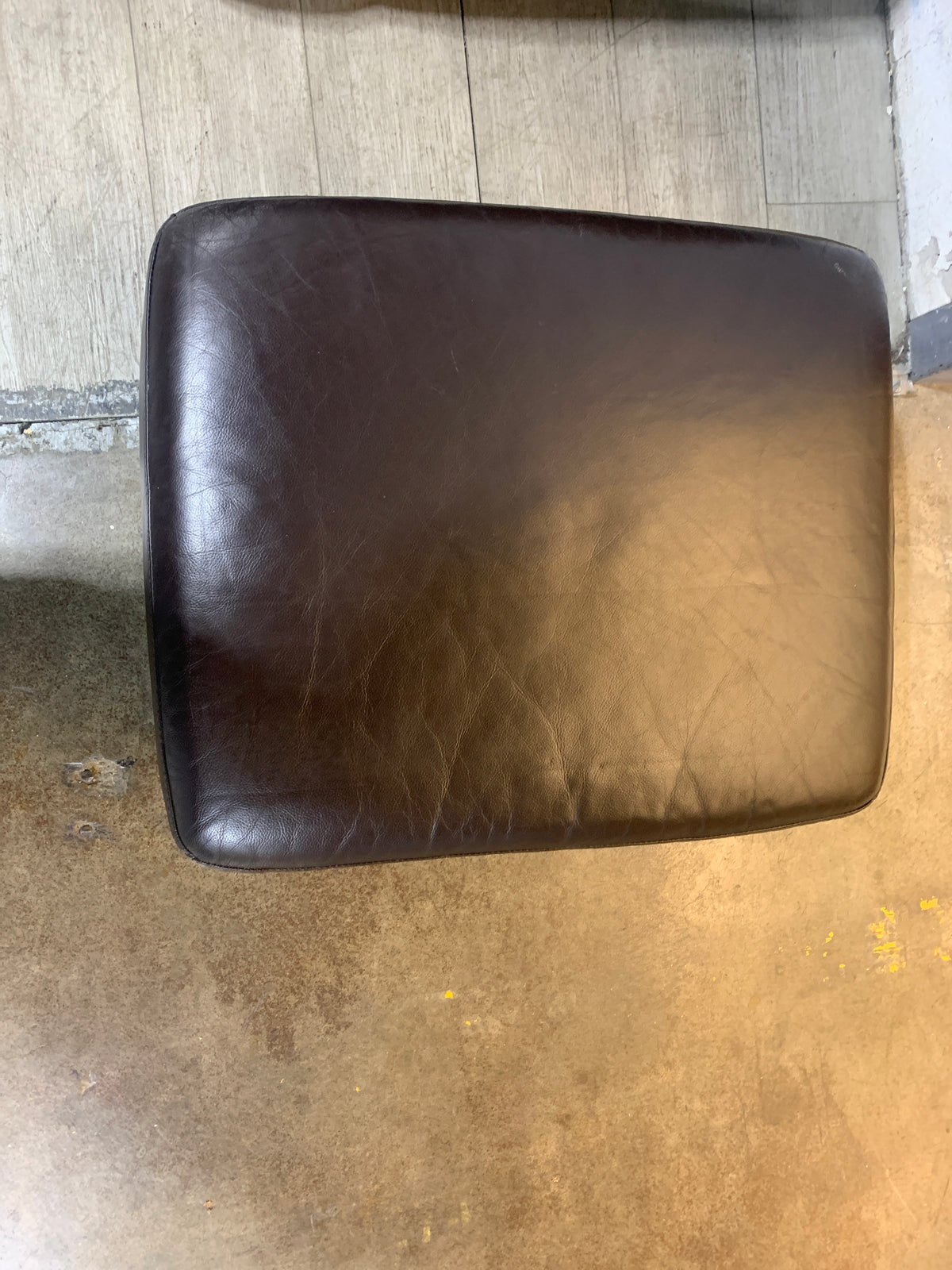 Dark Brown Leather sofa with Ottoman