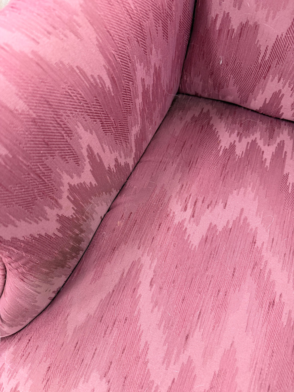 Fuchsia Patterned Wingback Chair