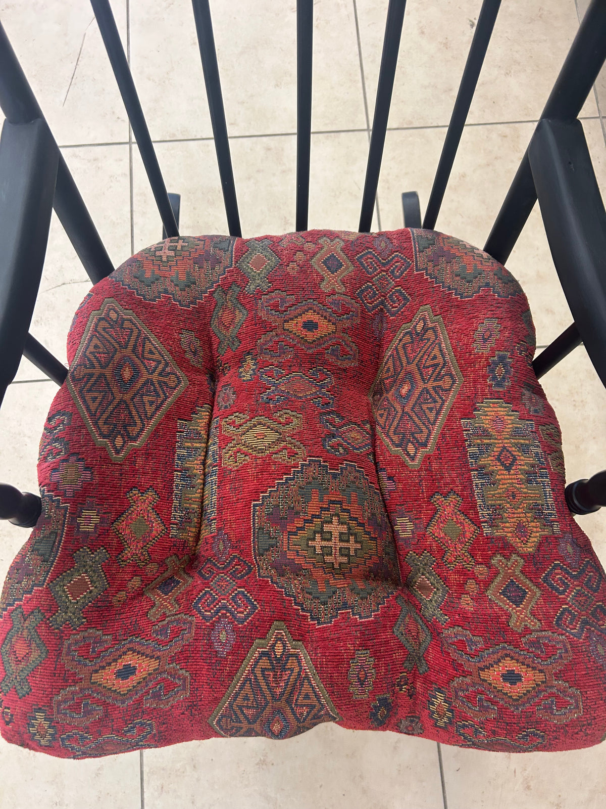 Mateo Rocking Chair with South Western Pattern Cushion