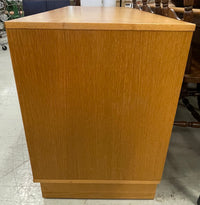 Retro Entertainment Unit with Slat Sliding Door