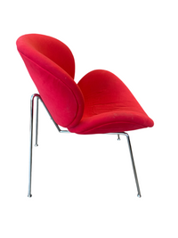 Slice fabric lounge chair in red