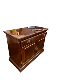 Cherry Wood Bar Cabinet With Brass Hardware