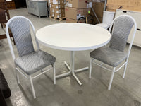 Cream and Gray Patio Set - Round Table and 2 Chairs