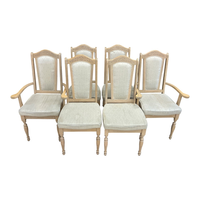 Blonde Wood Dining Set - 6 Chairs