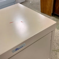 36-inch W Beige Filing Cabinet – 2-Drawer with Recessed Top Lid