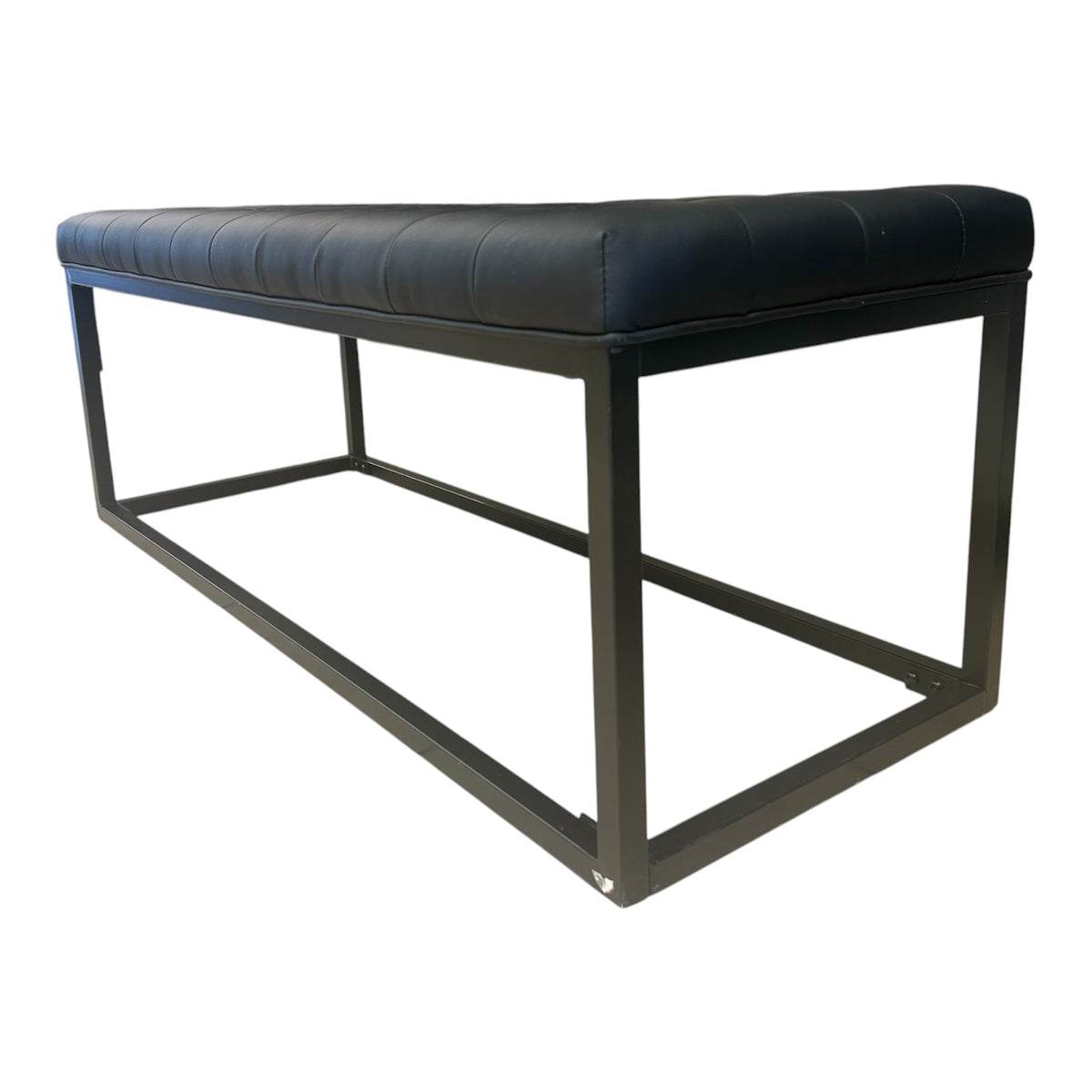Preto Faux Leather Bench