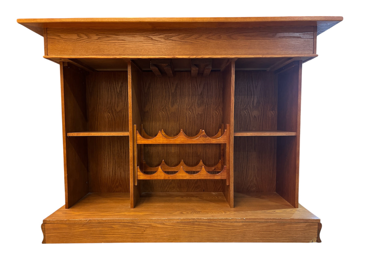 Solid Oak Casino Game Bar Table - Multifunctional