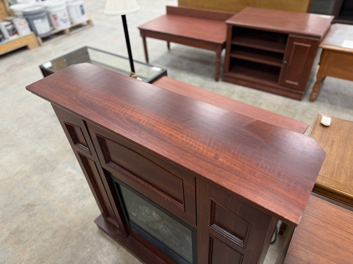 Dark Brown Electric Fireplace Mantel