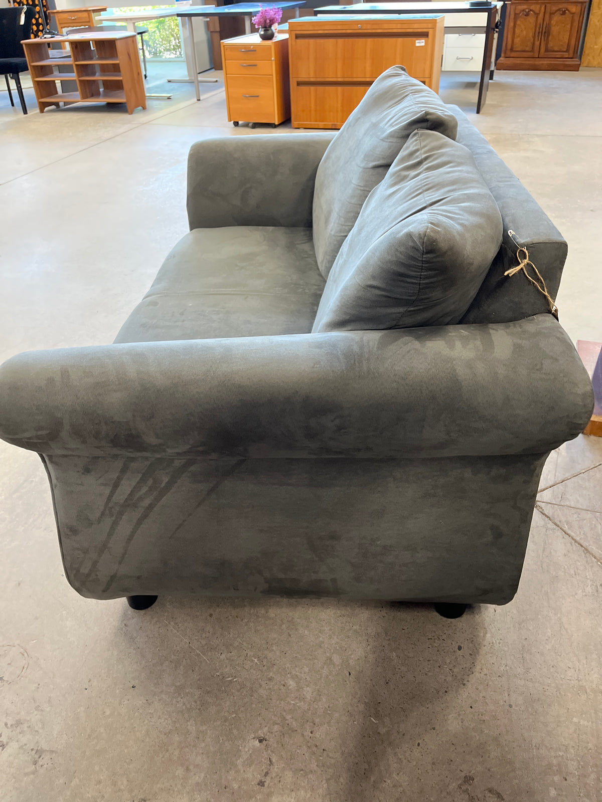60"W Dark Grey Loveseat Sofa