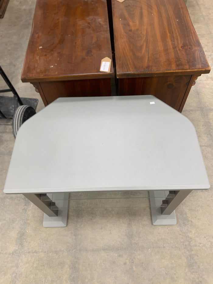 Grey Wood And Glass TV Stand