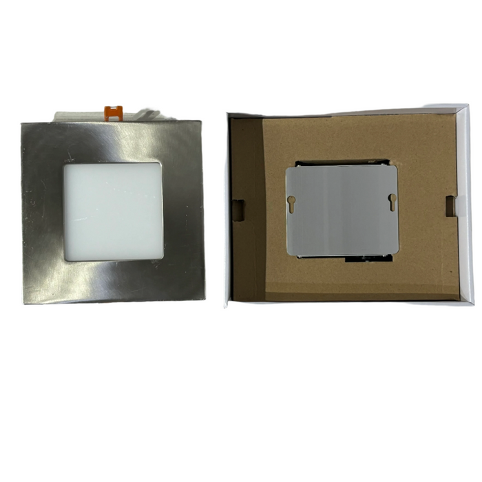 EEL UltraThin LED Recessed Luminaire 6-inch Square, Brushed Nickel
