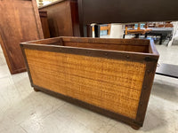 Vintage Storage Chest with Cane Inlay Design