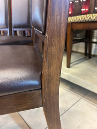 Dark Brown Leather Dining Chairs - A set of 6