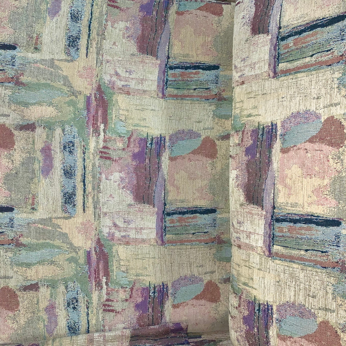 88-Inch Wide Green Patterned Sofa
