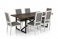 Reclaimed Wood and Industrial Metal Dining Table Set