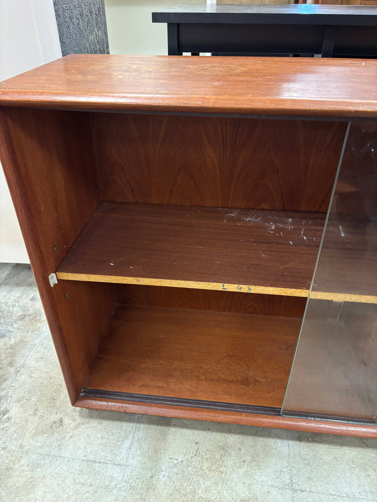 Mid Century Display Cabinet with Glass Doors
