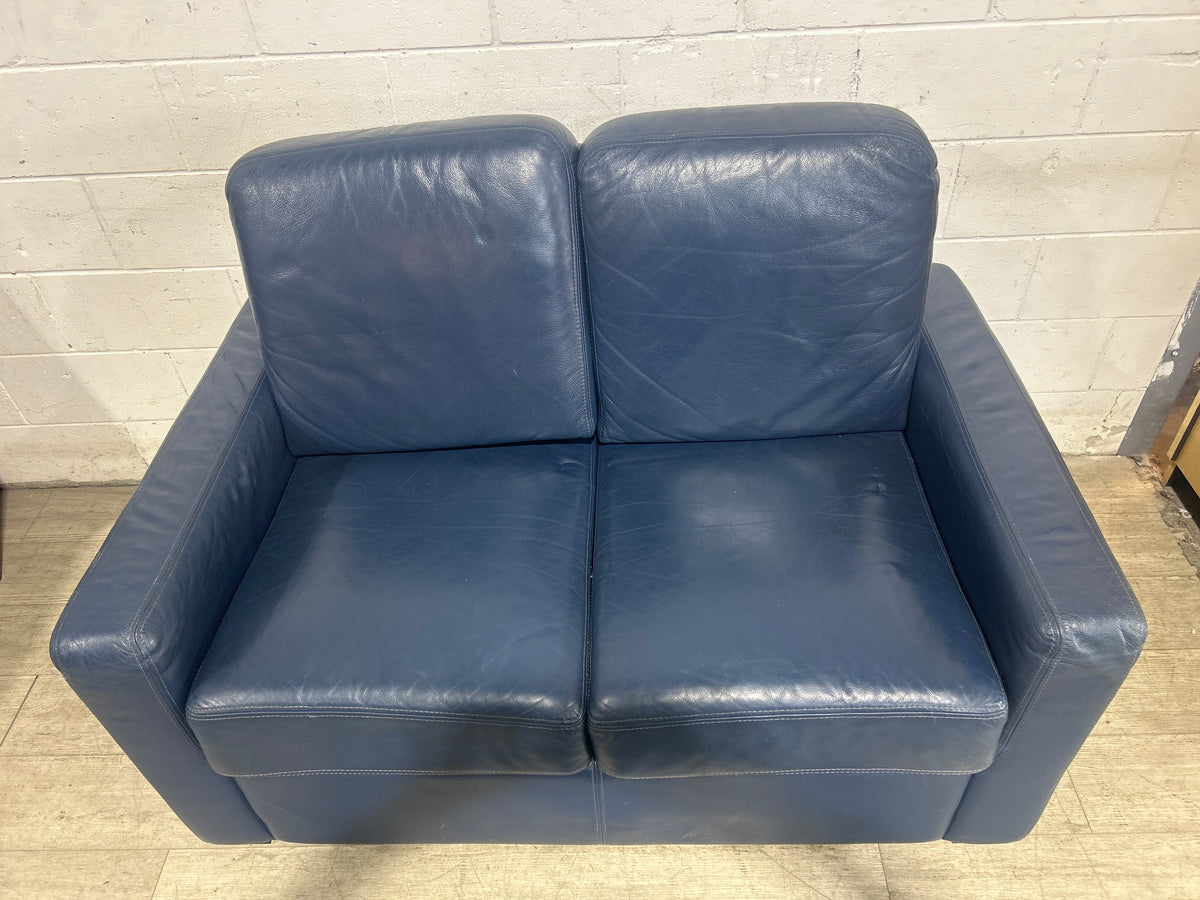 Cobalt Leather Two Seater