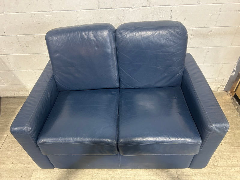 Cobalt Leather Two Seater