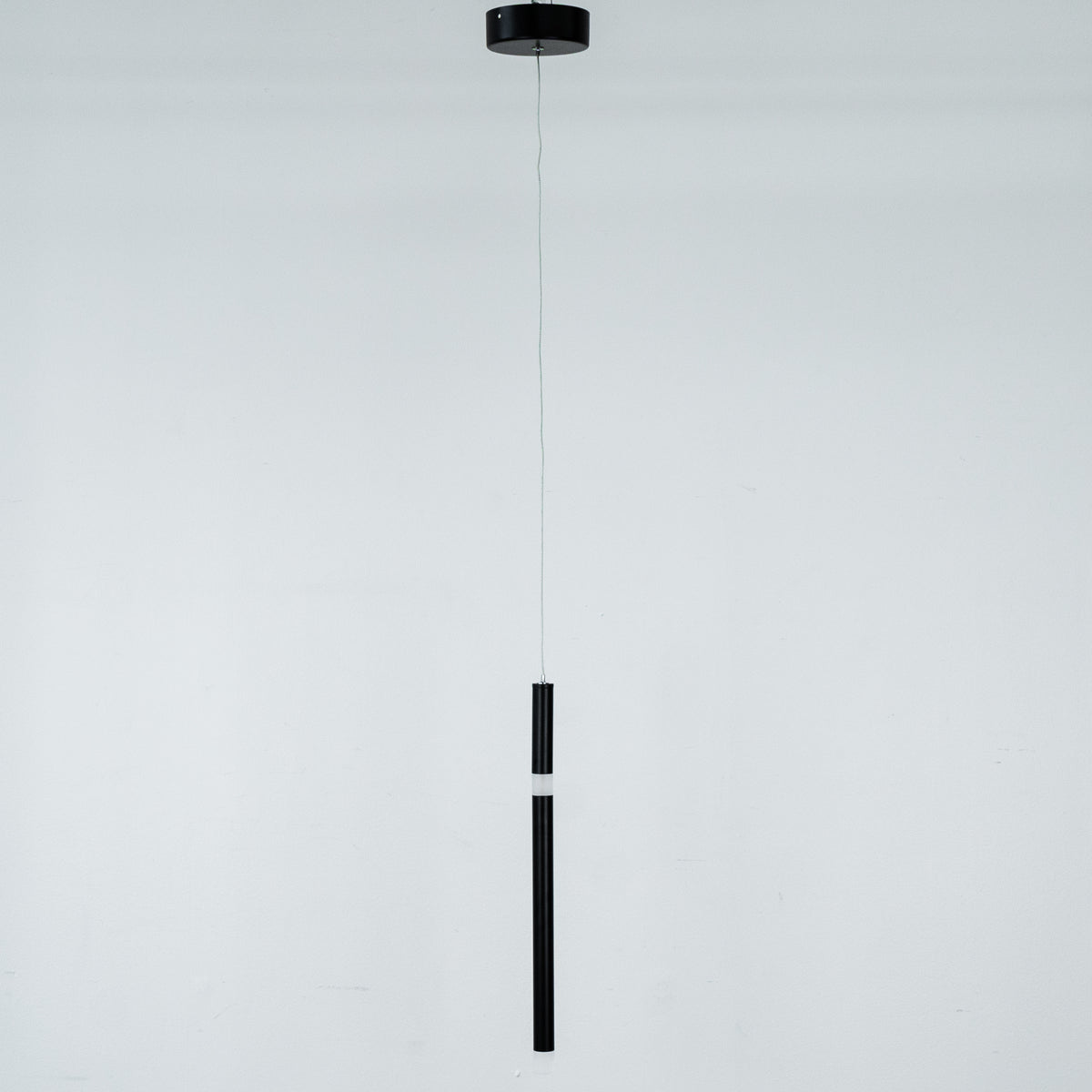 1 Light Flute LED Pendant With Black Finish - 5" D x 5" W x 17" H