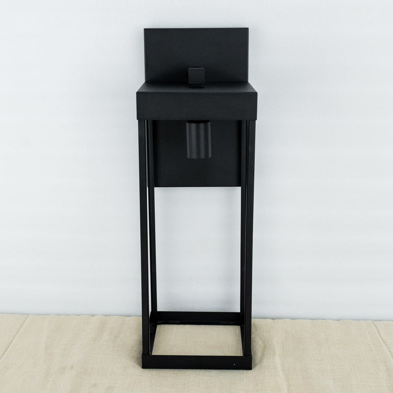 1 Light Windsor Outdoor Wall Light With Black Finish - 7" D x 7" W x 26" H