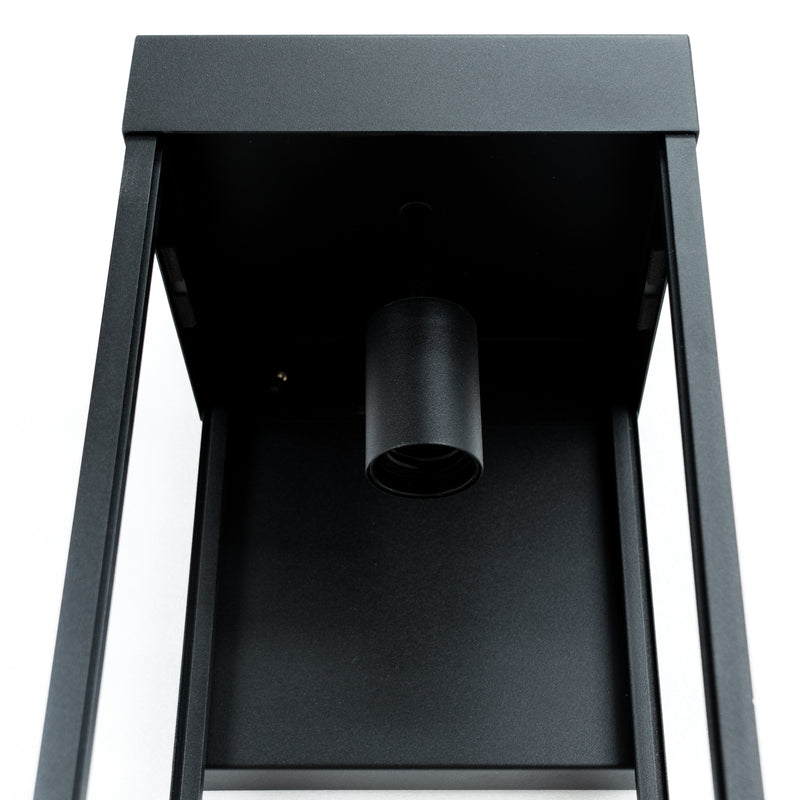 1 Light Windsor Outdoor Wall Light With Black Finish - 7" D x 7" W x 26" H