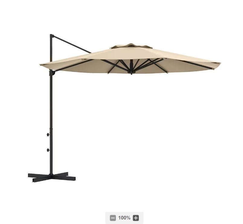 Outsunny Cantilever Patio Umbrella (Khaki)