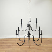 Double-Tier 9-Light Chandelier in Iron Black (44704-LWU)