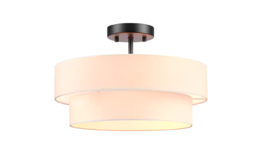 2-Light Semi-Flush Mount Ceiling Light with 2-Tier