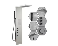1-Jet Rainfall Shower Tower Shower Panel System with Rainfall Waterfall Shower Head [ Brushed Nickel ]