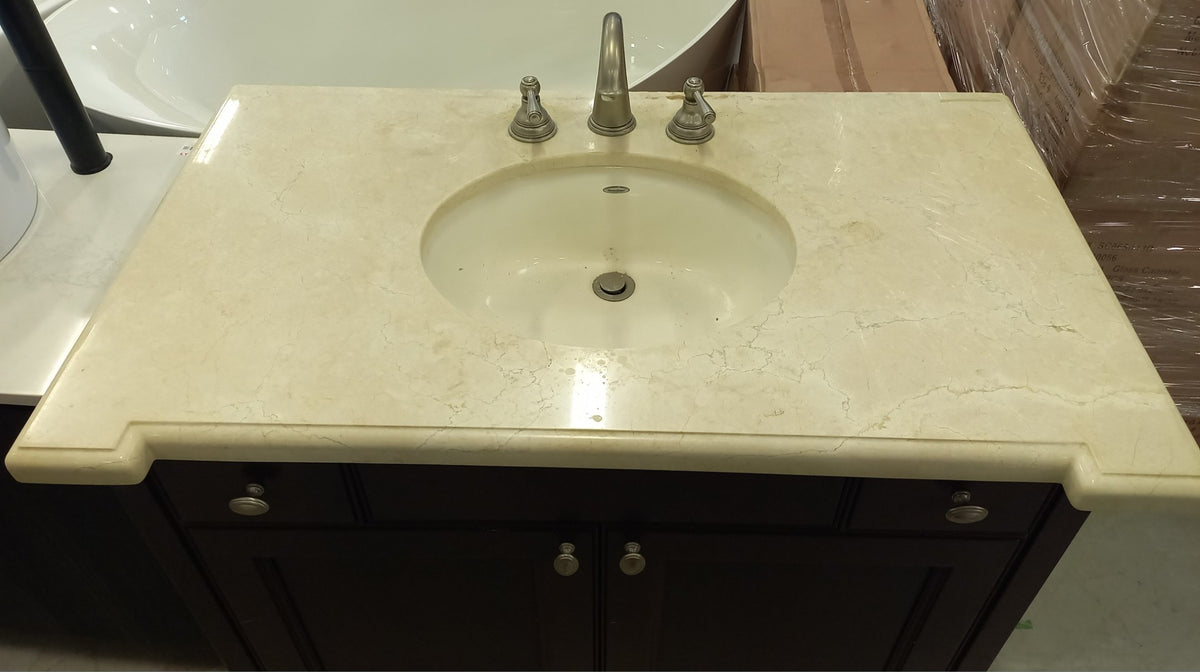 39-Inch Single Sink Bathroom Vanity with Marble Top