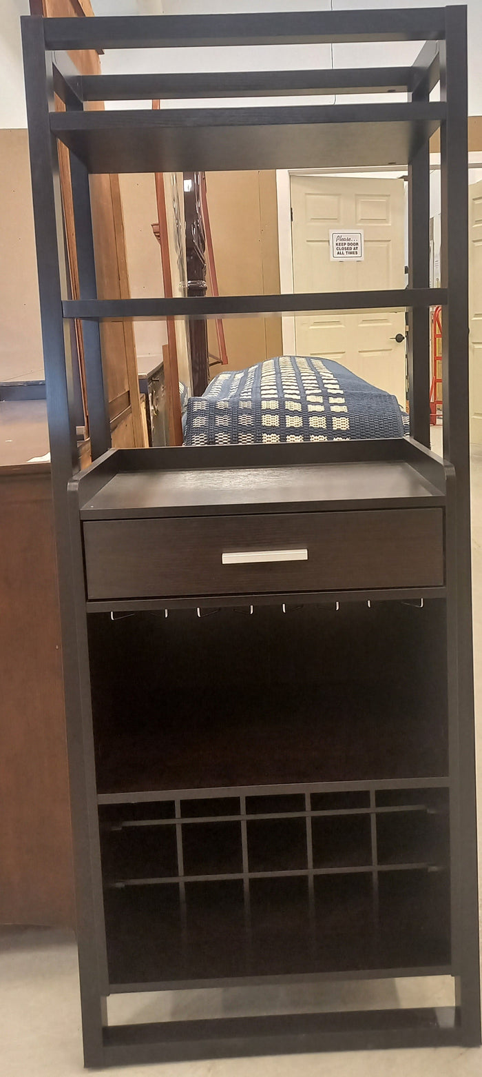 Monarch Specialties Home Bar, Wine Rack, Storage Cabinet, Laminate, Brown, Contemporary, Modern