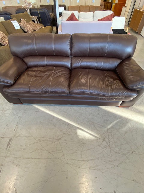 Drak Brown Leather Sofa