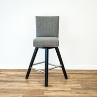 Upholstered Linen Swivel Counter Height Barstool in Grey