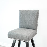 Upholstered Linen Swivel Counter Height Barstool in Grey