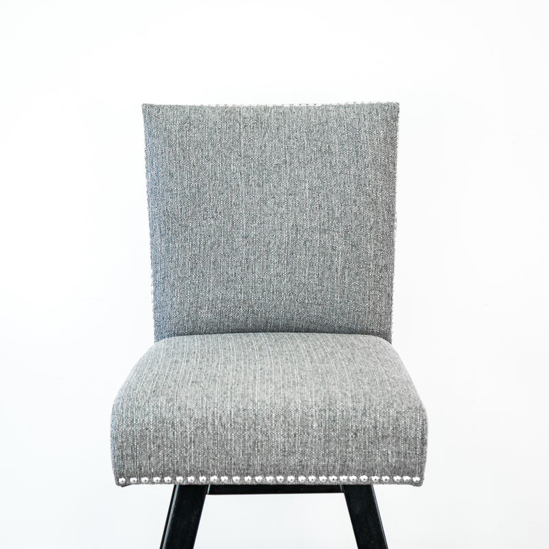 Upholstered Linen Swivel Counter Height Barstool in Grey